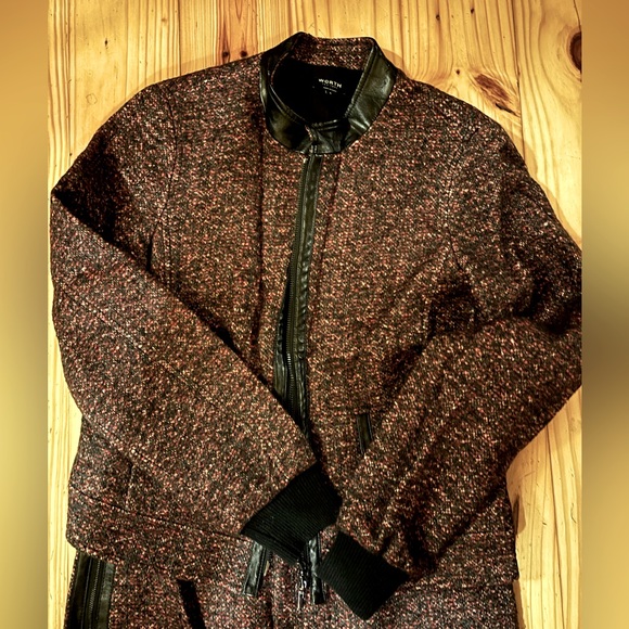 WORTH NY FALL WOOL TWEED BLEND 2-Pc Jacket & Skirt Quality Fall Winter Business - Picture 6 of 15